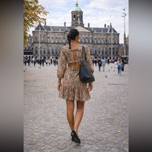 ANTHROPOLOGIE NWT Maeve Knit Cut-Out Mini Dress Size 12.